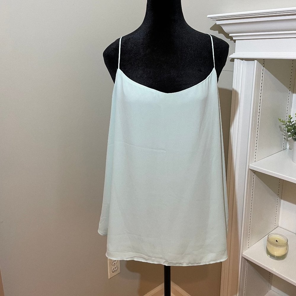 LOFT Pale Aqua Flowy Camisol Top,  Size XL